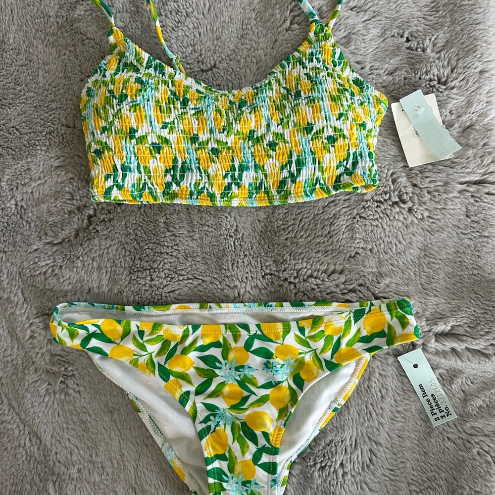 Cabana Del Sol Lemon Bikini Set - Yellow and Green